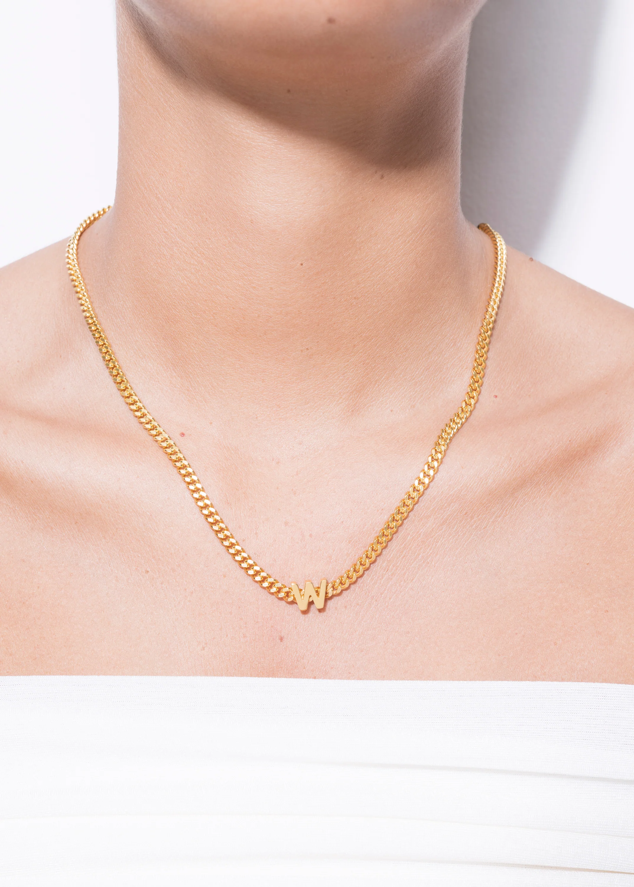 alphabet necklace with pendant W - Image 2