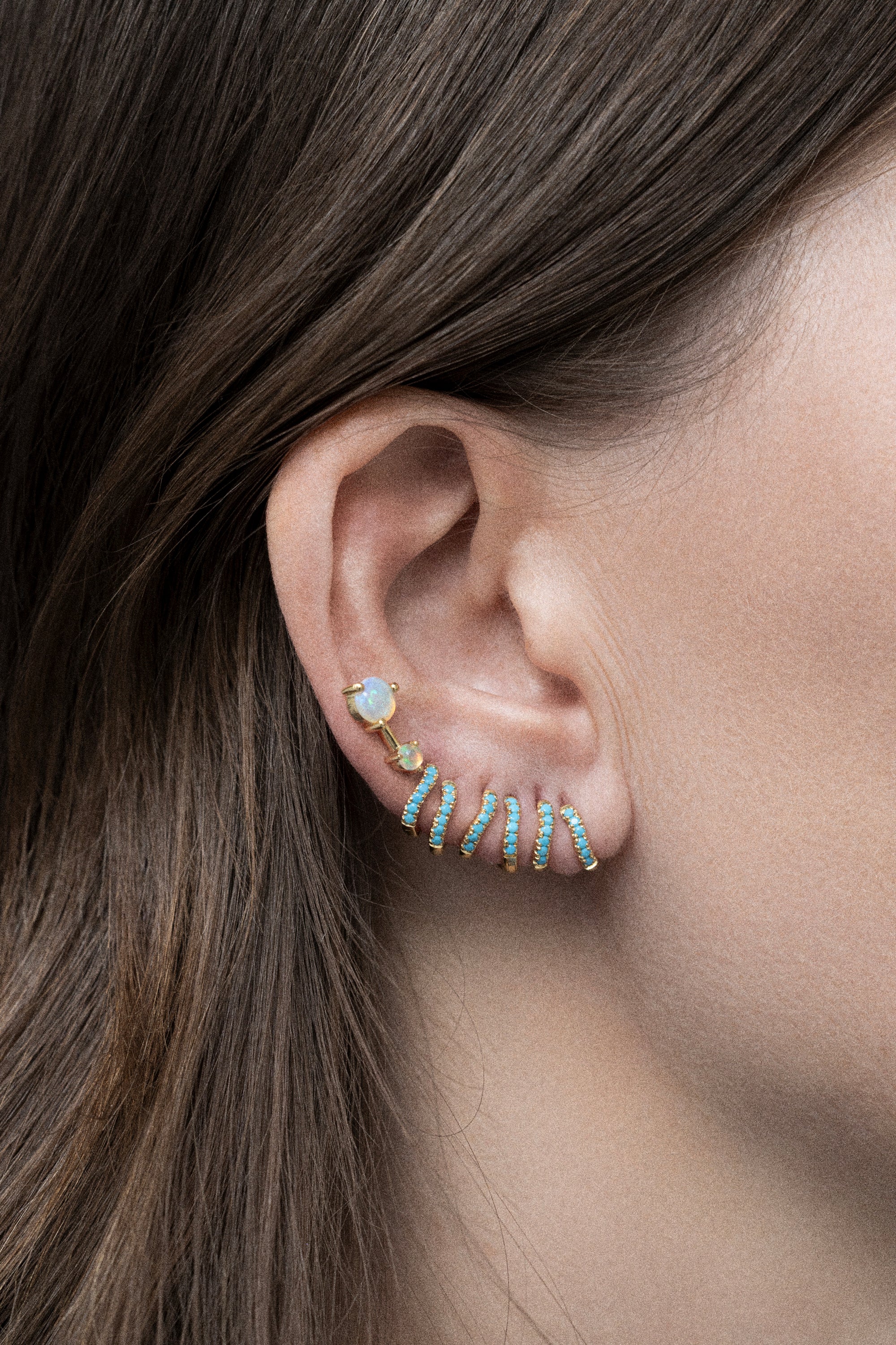cate 5 mm hoop 18k turquoise - Image 3
