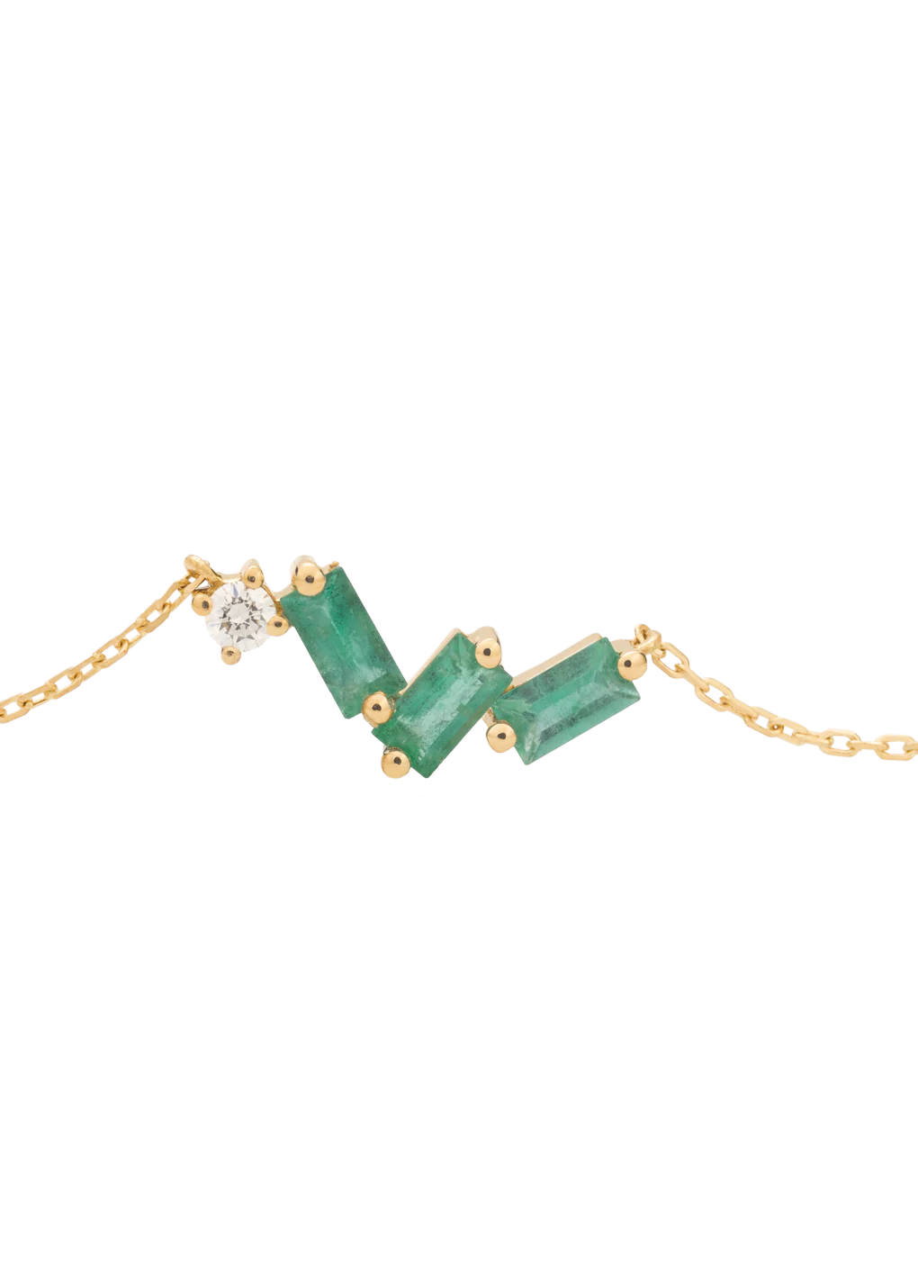 emerald and diamond 18k necklace - Image 4
