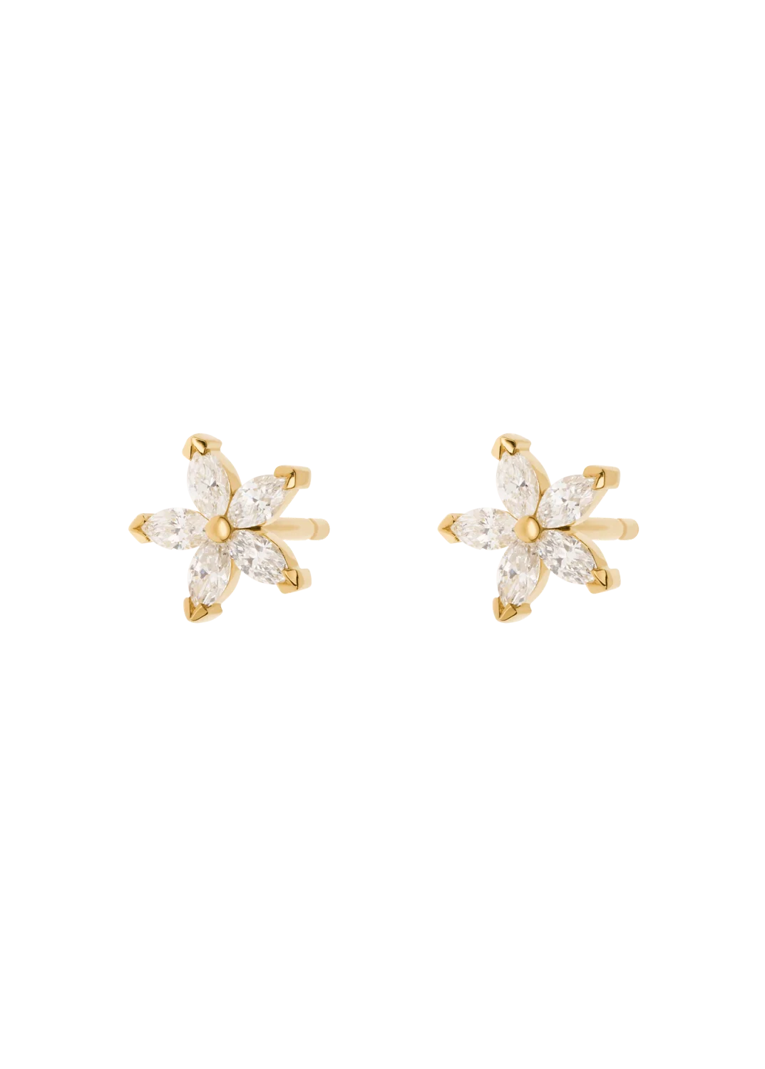 flower 18k diamonds earrings - Image 3