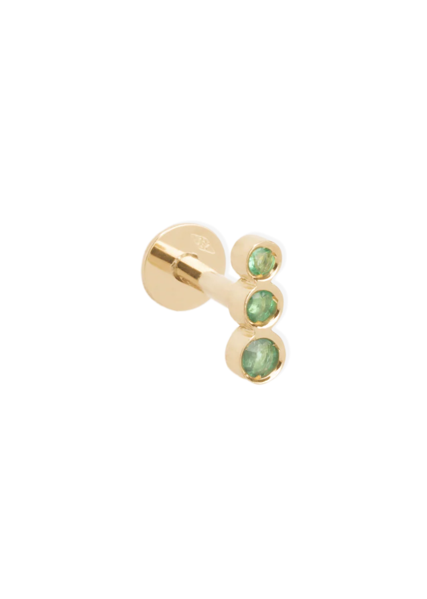 noun stud emerald 18k