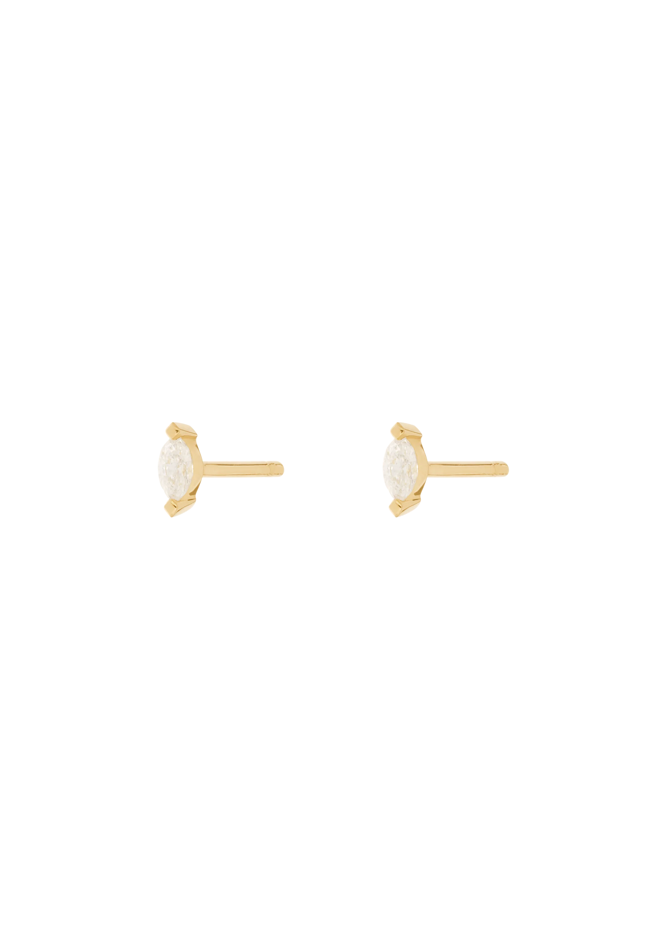 pear diamond stud earrings 18k - Image 3