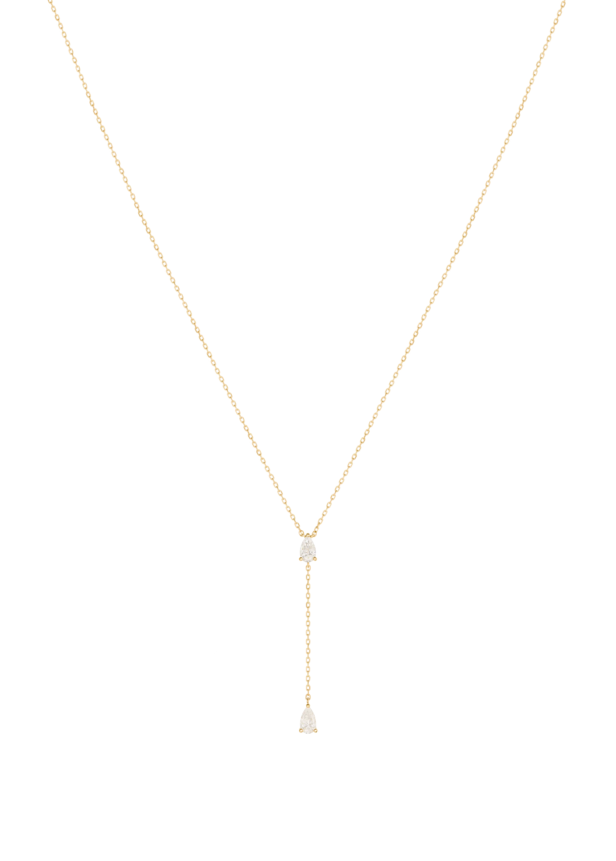 two diamonds linked 18k necklace - Image 4