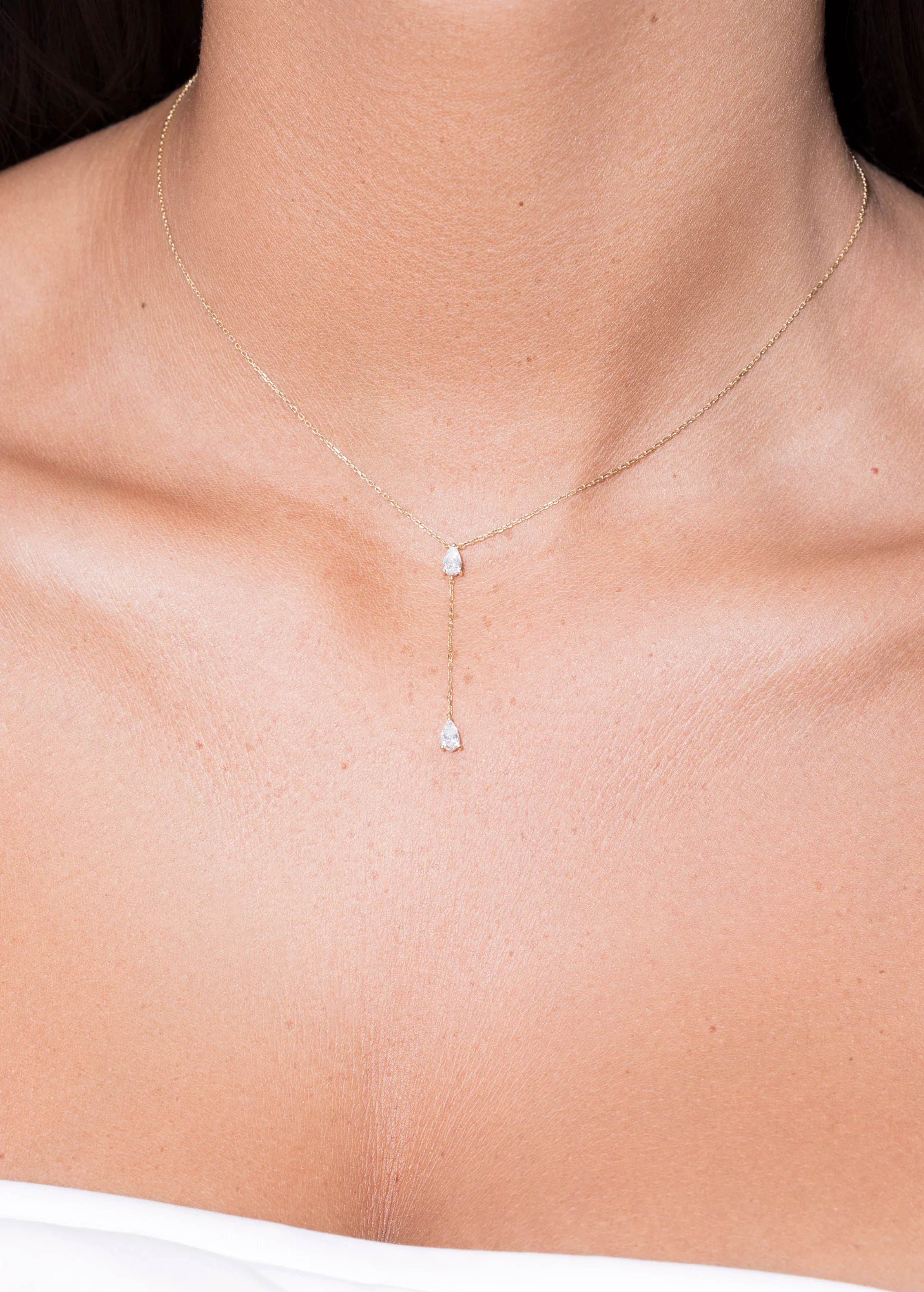 two diamonds linked 18k necklace - Image 5